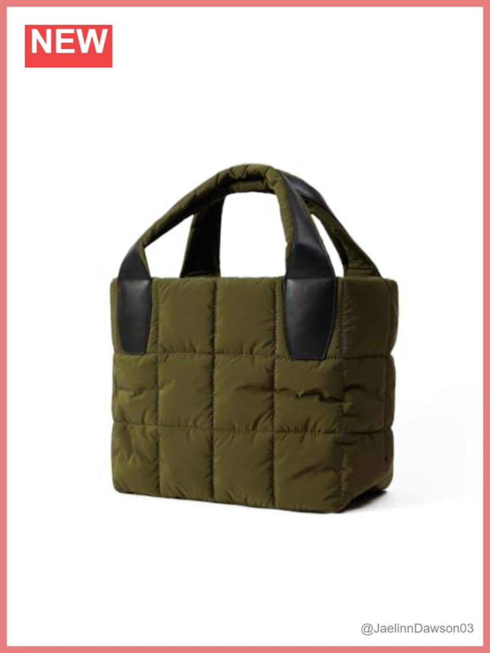 Puffer Tote Bag with Zipper Nylon Shoulder Crossbody Travel Work Gym